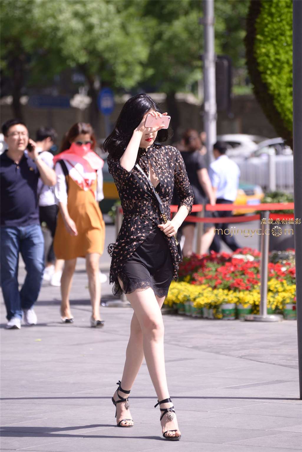 图片[3]-透视短裙，细高跟凉鞋（16p）-街拍流行馆