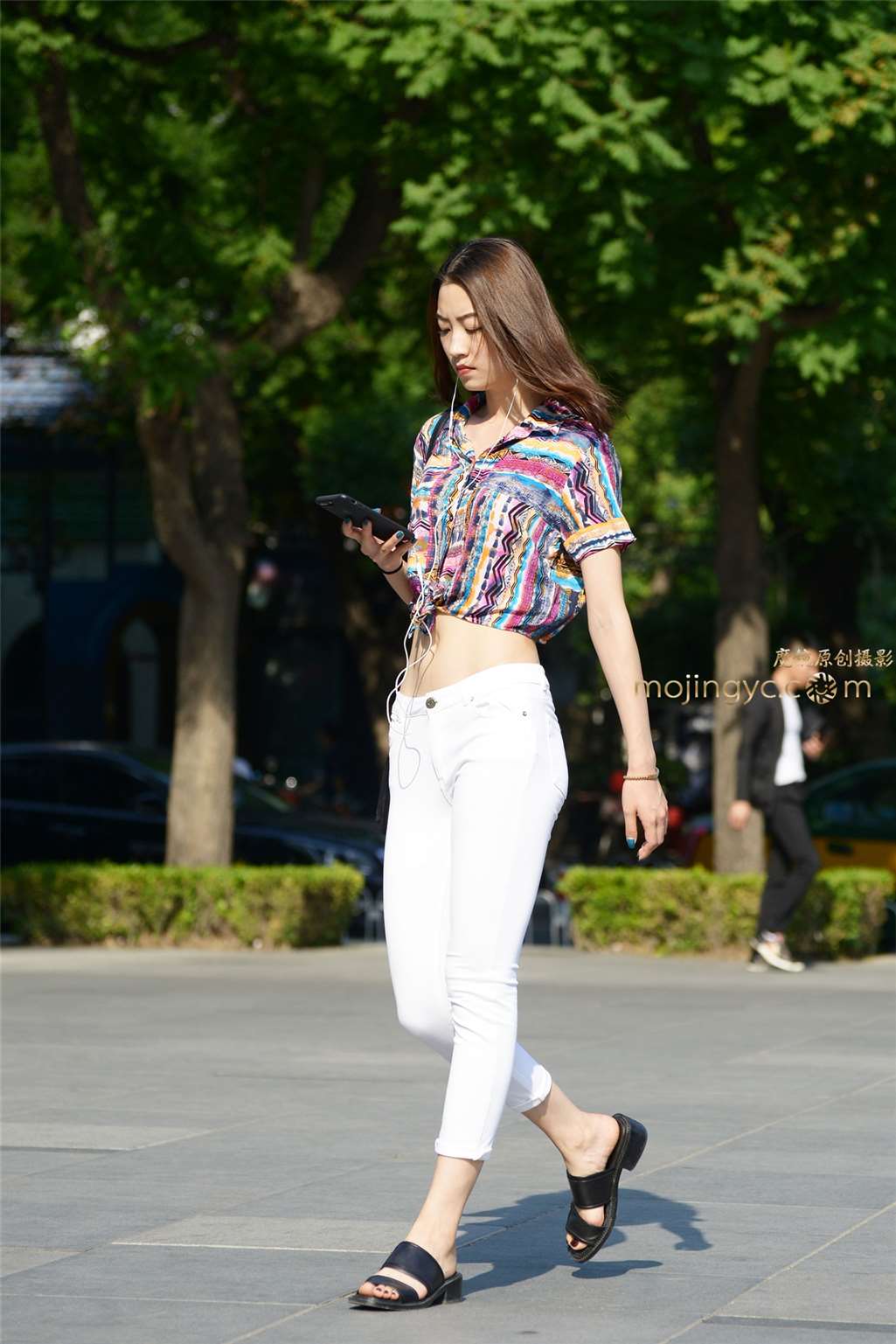 图片[3]-低腰白裤漏脐装（10p）-街拍流行馆