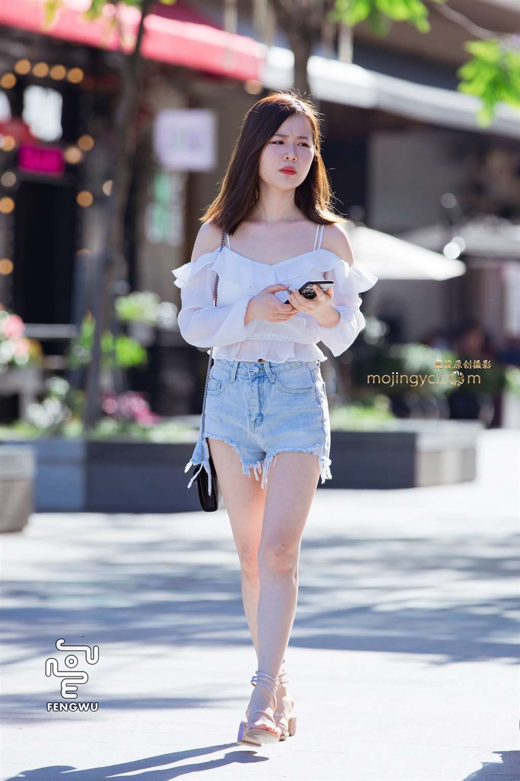 图片[1]-热裤，裸腿，凉高，美女（12）-街拍流行馆