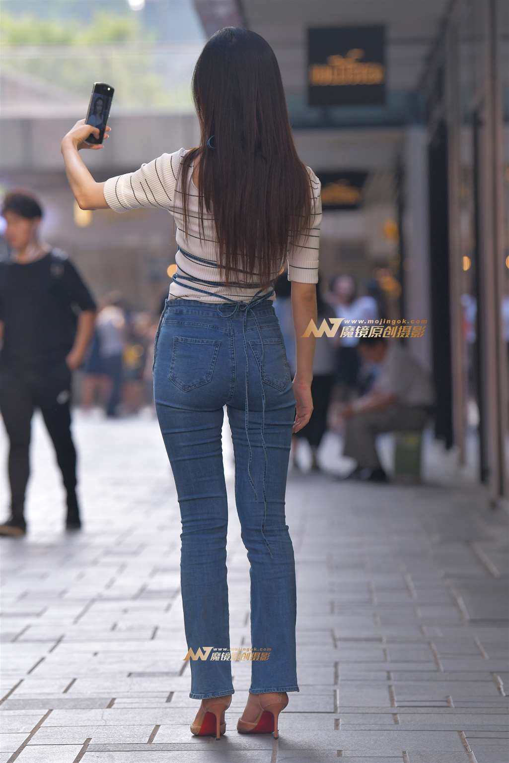 图片[4]-【红石赛贴】性感连体牛仔裤美女-流行馆