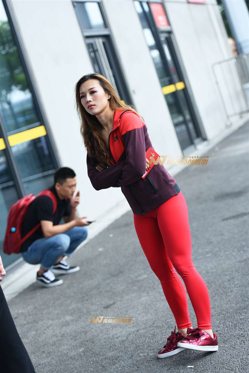 【咔喳赛贴】红色健体裤-流行馆