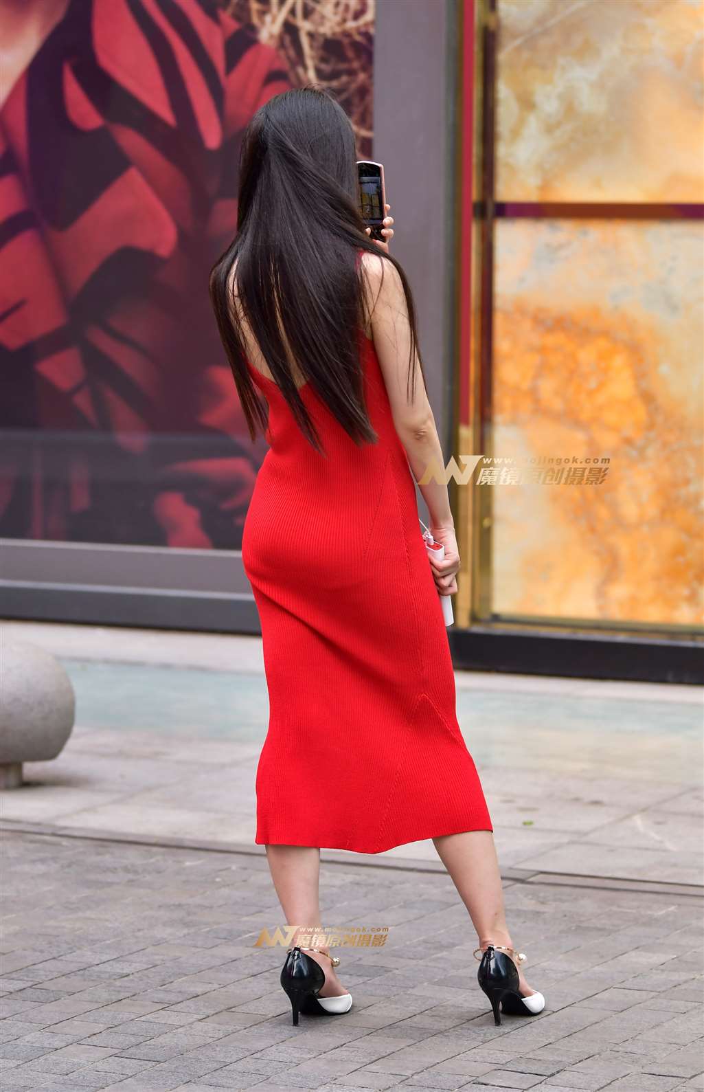图片[4]-左手倒影赛帖：红裙美女风采迷人-流行馆