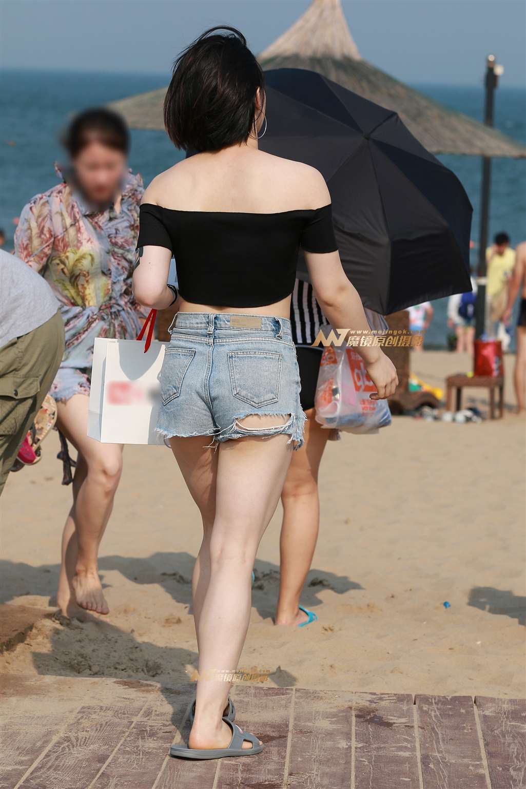 图片[4]-【小默赛帖】第1256篇一字肩，洞洞热裤-流行馆