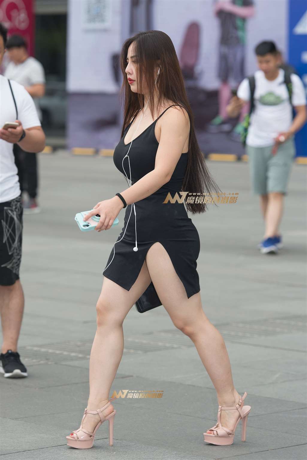 【浅蓝色赛帖】开叉连身裙-流行馆