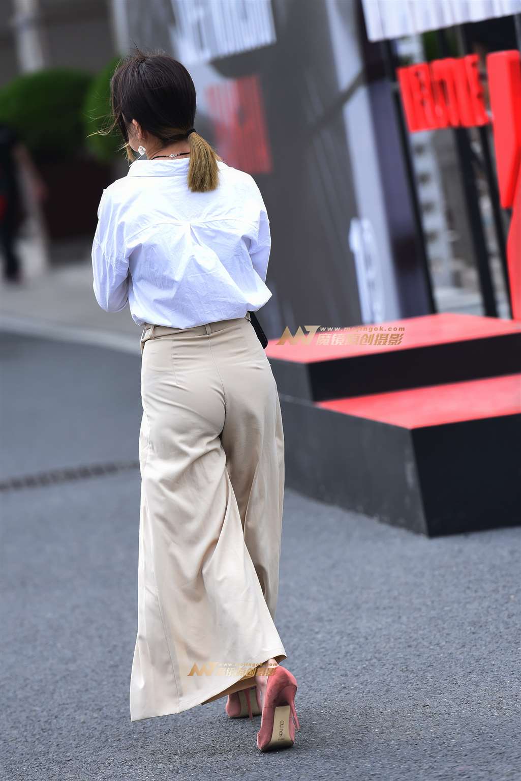 【咔喳赛贴】米色裙裤-流行馆