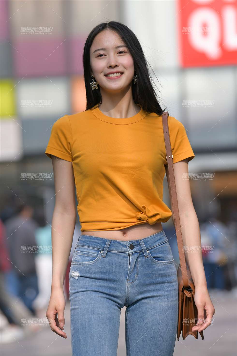 图片[1]-【红石赛贴】气质牛仔美女-街拍流行馆
