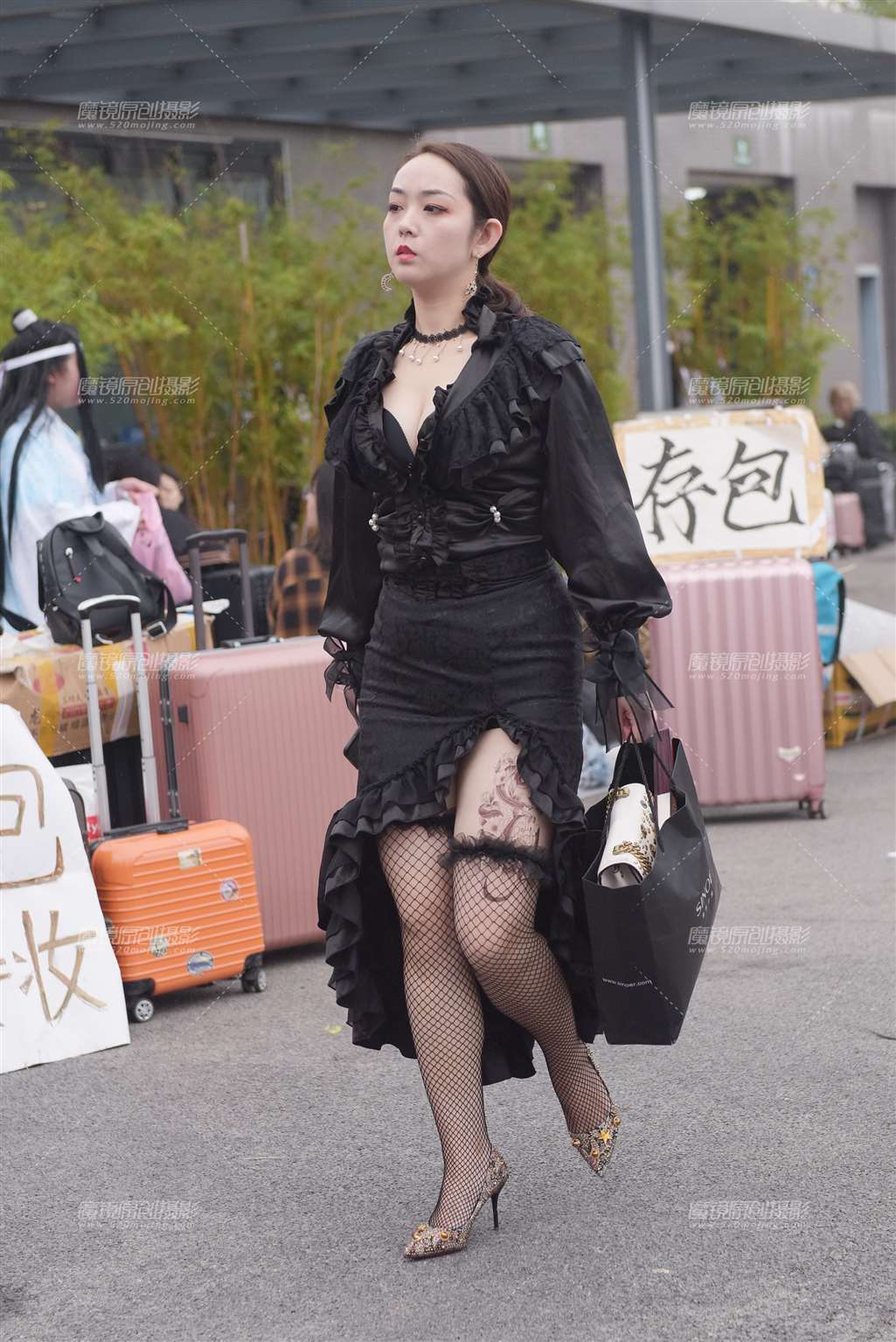 图片[1]-【慕容笙赛贴】网袜高跟**-街拍流行馆