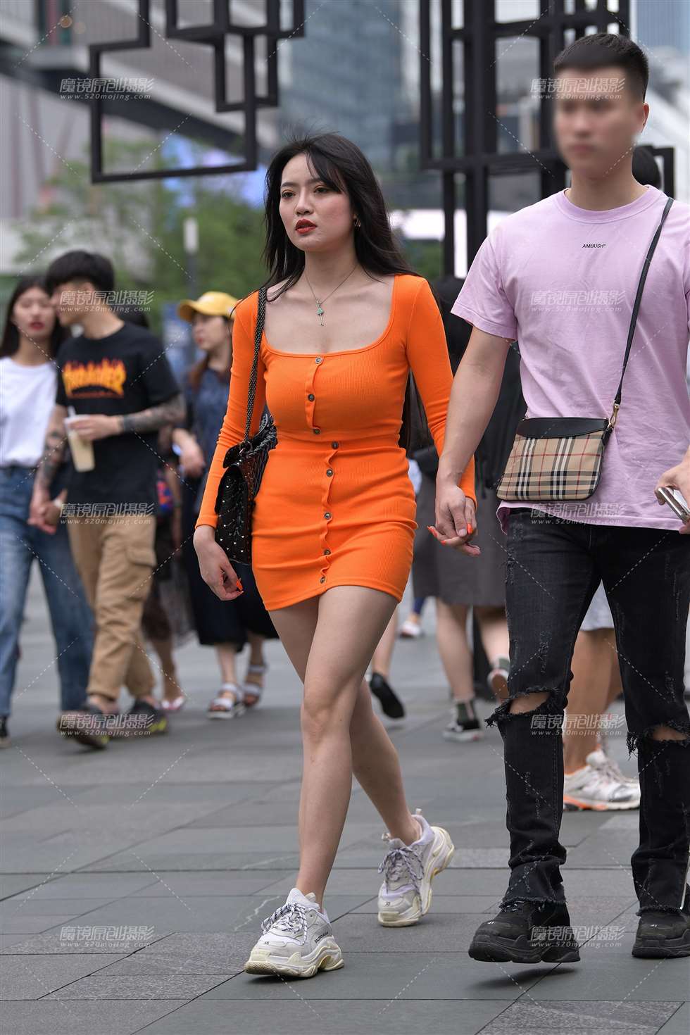 图片[4]-性感橙色包臀裙-街拍流行馆