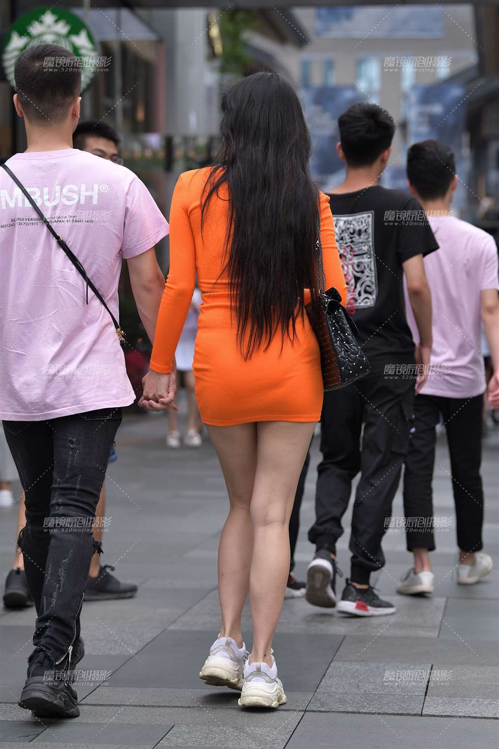 图片[2]-性感橙色包臀裙-街拍流行馆