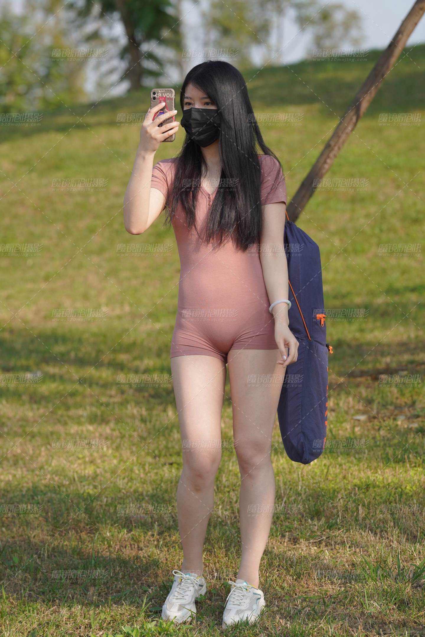 图片[5]-【加菲mao街拍作品】粉色瑜伽短裤-街拍流行馆